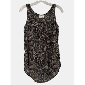BP. Nordstrom Black Tan Animal Print High Low Tank Top XS BNWOT